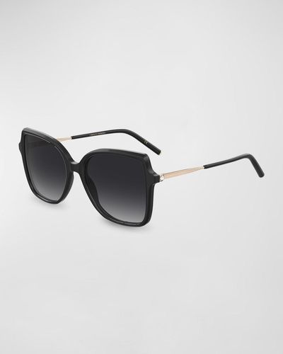 Carolina Herrera Embellished Acetate & Metal Butterfly Sunglasses - Black