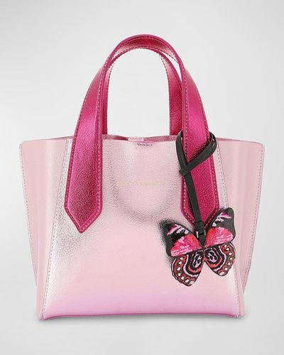 Sophia Webster Tamsin Mini Metallic Leather Tote Bag - Pink