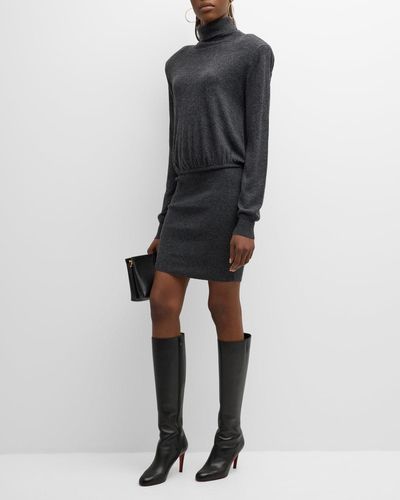 SER.O.YA Alexandria Knit Turtleneck Mini Dress - Black