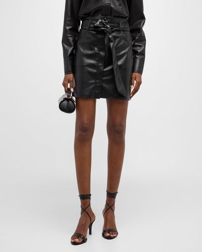 Nanushka Meda Belted Alt-Leather Mini Skirt - Black