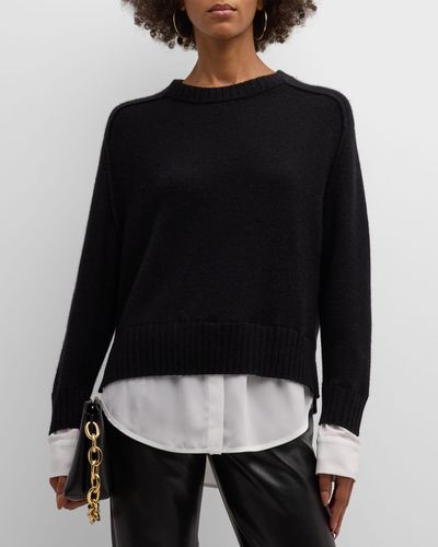 Brochu Walker Parson Layered Raglan-sleeve Sweater - Black