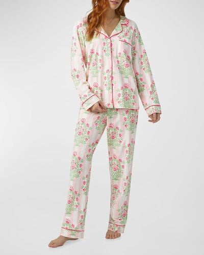 Bedhead Striped Floral-print Pajama Set - Natural