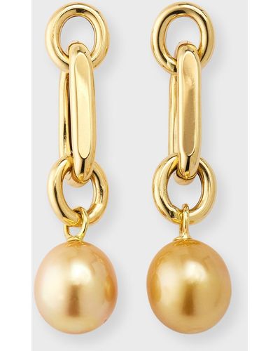 Pearls By Shari 18K South Sea Pearl Earrings - Metallic