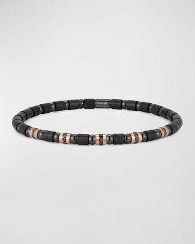 ’ROBERTO DEMEGLIO Black Carbon Bracelet With 5 Rose Gold Sections - Multicolor