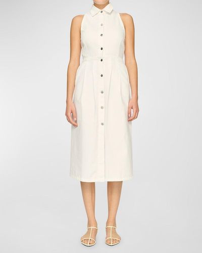 DL1961 Daphne Sleeveless Denim Midi Dress - White