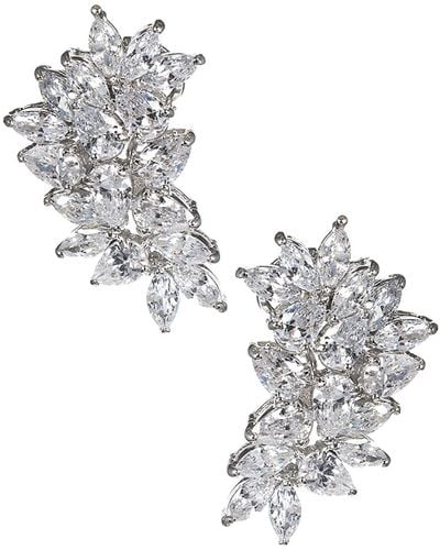 Golconda by Kenneth Jay Lane Cubic Zirconia Pear & Marquise Cluster Earrings - Metallic
