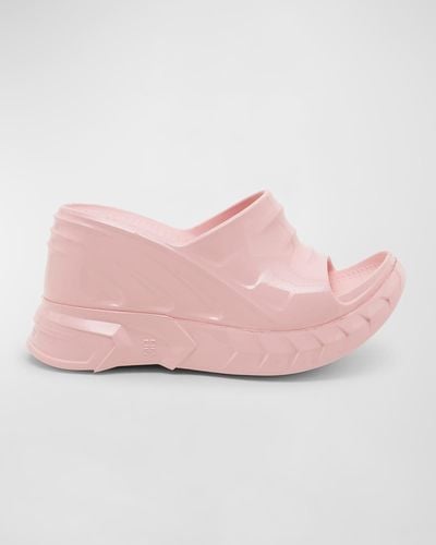 Givenchy Marshmallow Rubber Wedge Slide Sandals - Pink
