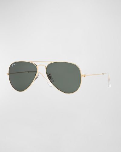 Ray-Ban Monochromatic Metal Aviator Sunglasses, Pattern, 55Mm - Green