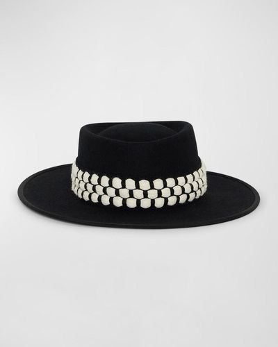 D'Estree Gerhard 23 Wool Felt Structured Hat - Black