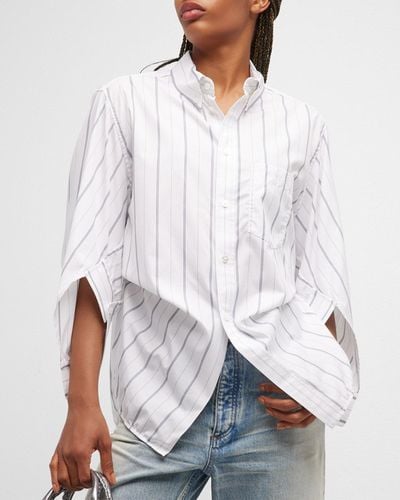 Balenciaga Poplin Wing Button-front Shirt - White