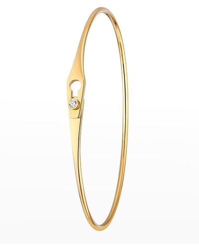 Dinh Van Yellow Gold Secure Flex Bracelet With 1 Diamond - Metallic