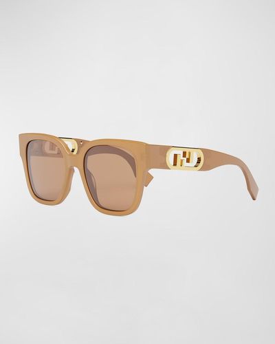 Fendi Ff Square Acetate Sunglasses - White