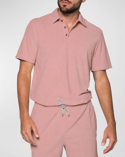 Siamo Verano Terrycloth Polo Shirt - Pink