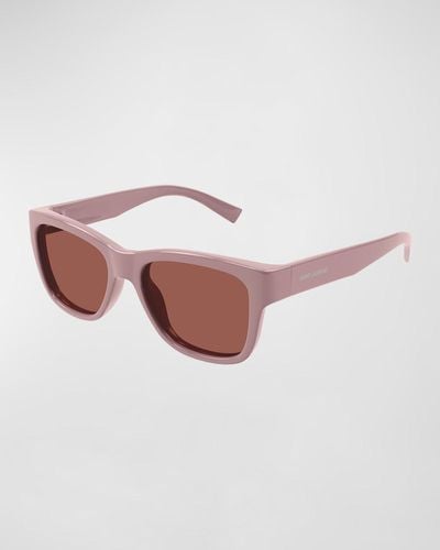 Saint Laurent Sl 674 Plastic Square Sunglasses - Pink