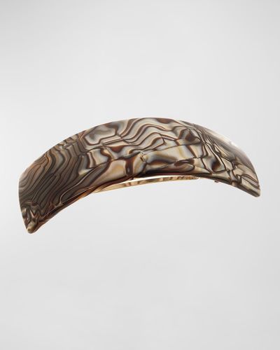 France Luxe Rectangle Volume Barrette - Brown