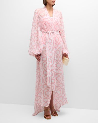 Alexandra Miro Greta Two-Tone Tile Gown - Pink