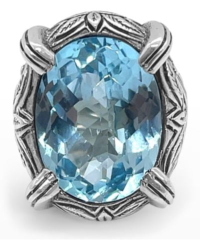 Stephen Dweck Faceted Topaz Ring - Blue