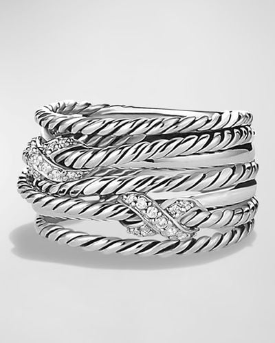 David Yurman Double X Crossover Ring With - Metallic