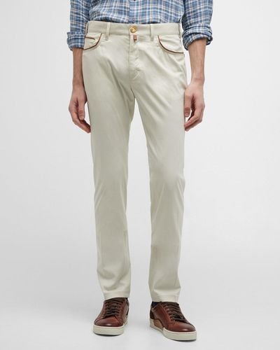 Stefano Ricci Branded Straight-Leg Stretch Jeans - White