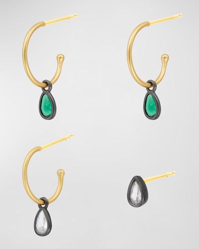 Freida Rothman Hoop And Stud Earrings, Set Of 4 - White