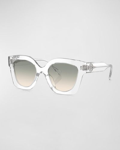 Tory Burch Pushed Miller Acetate Cat-Eye Sunglasses - Metallic