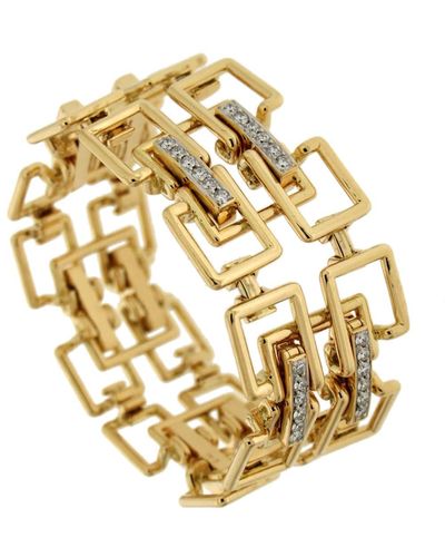 Valentin Magro 18k Diamond & Square Deco Bracelet - Metallic