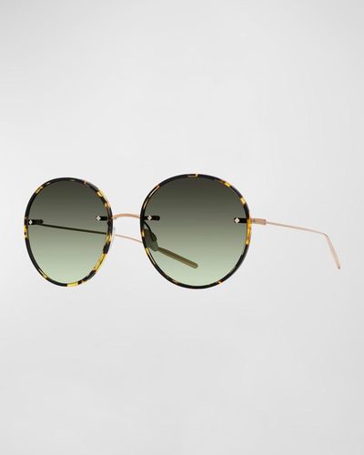 Barton Perreira Rigby Havana Titanium & Acetate Round Sunglasses - Multicolor