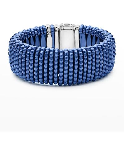 Lagos Blue Caviar Ultramarine Ceramic Wide 23mm Rope Bracelet