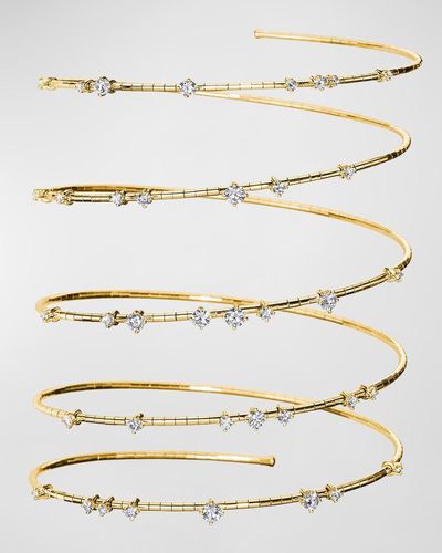 Mattia Cielo 18k Yellow Gold Spiral Diamond Bracelet - White
