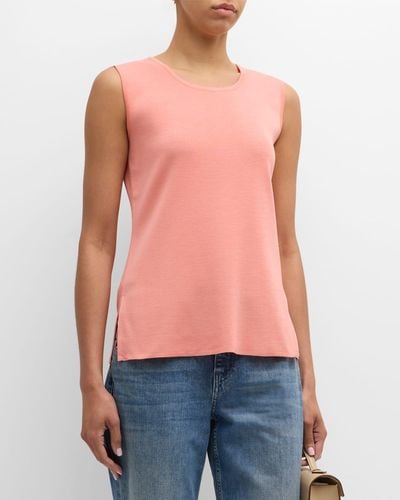 Misook Scoop-Neck Classic Knit Tank Top - Red