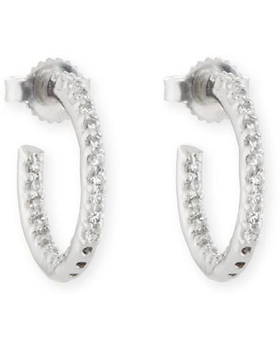 Fantasia by Deserio Tiny Inside-out Cz Hoop Earrings - White