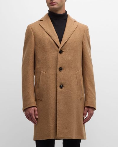 Canali Cashmere-Silk Topcoat - Brown