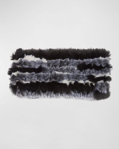 Jocelyn Multi-Color Faux Fur Headband - Black