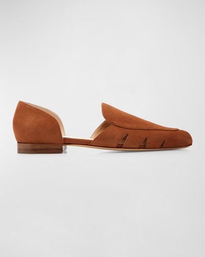 Gabriela Hearst Rory Suede Ballerina Loafers - Blue