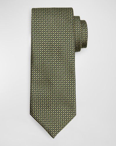 Brioni Silk Jacquard Micro-Neat Tie - Green