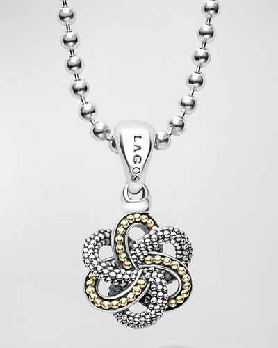 Lagos Love Knot Two-Tone 15Mm Pendant Necklace - White