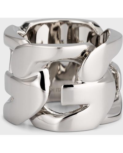 Givenchy Id Logo G Chain Ring - Gray