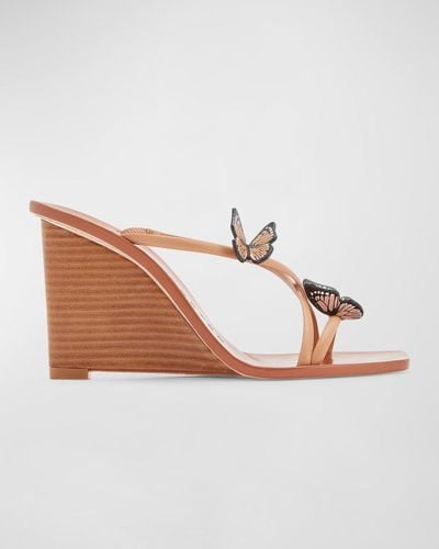 Sophia Webster Vanessa Butterfly Slide Wedge Sandals - Brown