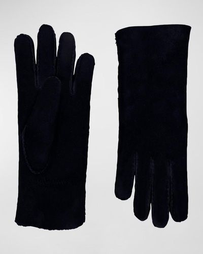 Agnelle Denise Classic Suede Gloves - Black