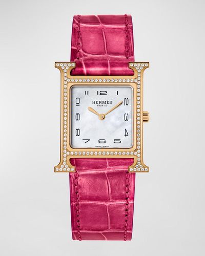 Hermès Heure H Watch, 26 Mm - Pink