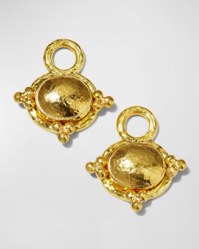 Elizabeth Locke Horizontal 19k Dome Earring Pendants - Metallic