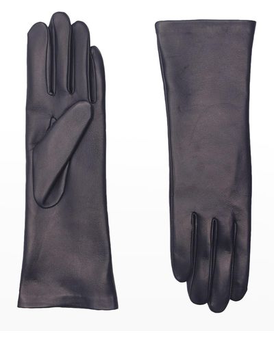 Agnelle Classic Lambskin Leather Gloves - Blue