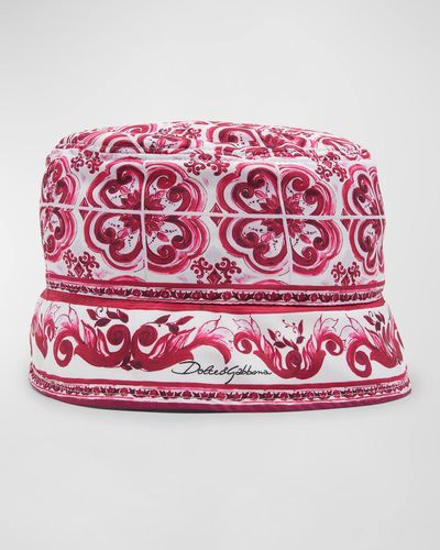 Dolce & Gabbana Patterned Bucket Hat - Red