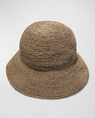 Lele Sadoughi Woven Raffia Bucket Hat - Natural