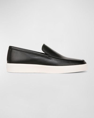 Vince Leather Casual Sport Loafers - Black