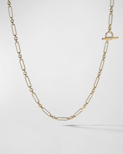 David Yurman Lexington Chain Necklace With Diamonds In 18k Gold, 4.5mm, 16"l - White