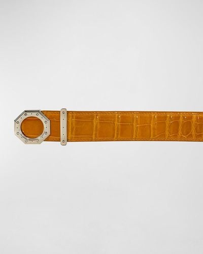 Stefano Ricci Crocodile Leather Belt - Yellow