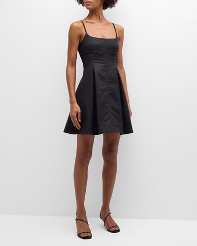La Ligne Spaghetti-Strap Cotton Mini Dress - Black
