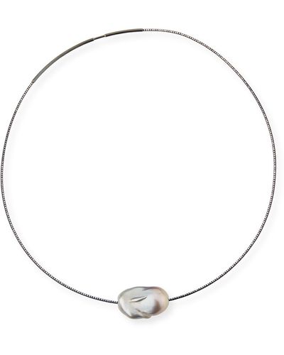 Margo Morrison Baroque Pearl Pendant Necklace, 18" - Metallic