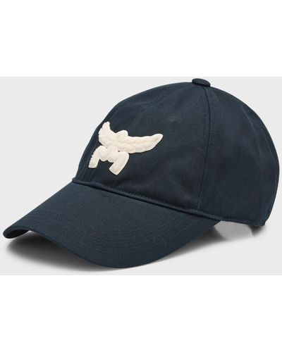 MCM Essential Applique Cotton Baseball Cap - Blue